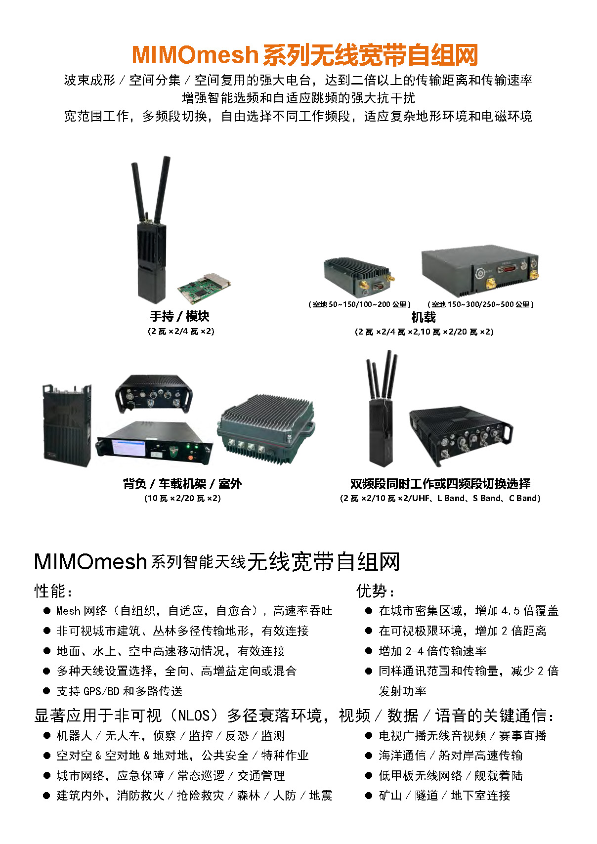 MimoMesh系列宽带自组网电台(图1)